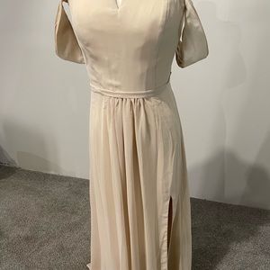 Champagne, off the shoulder, flowy dress. Size 16w